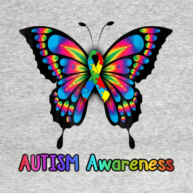 Colorful Butterfly Autism Awareness by Danielsmfbb